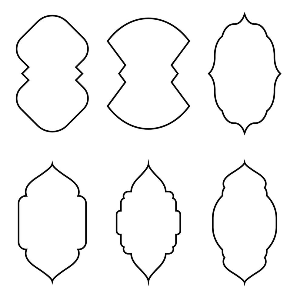 Islamic window shape collection vector