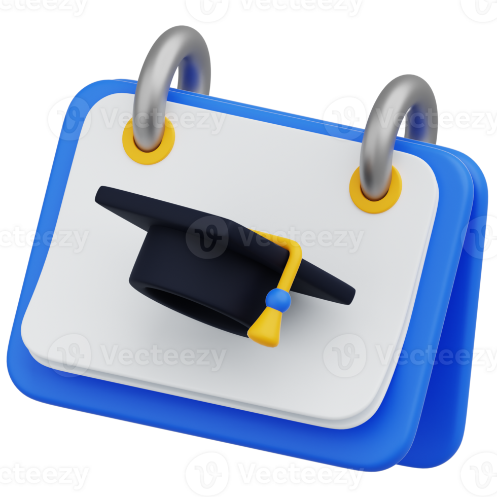 A calendar with a graduation cap on it png