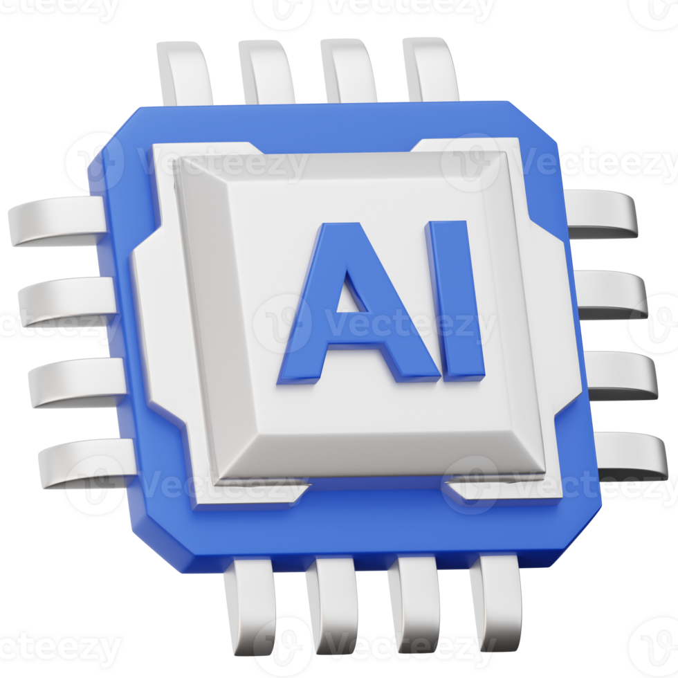 A computer chip with the word ai on it png