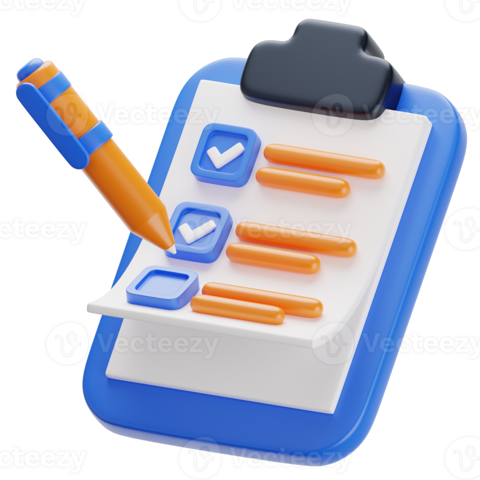 To Do List Checklist 3d icon png