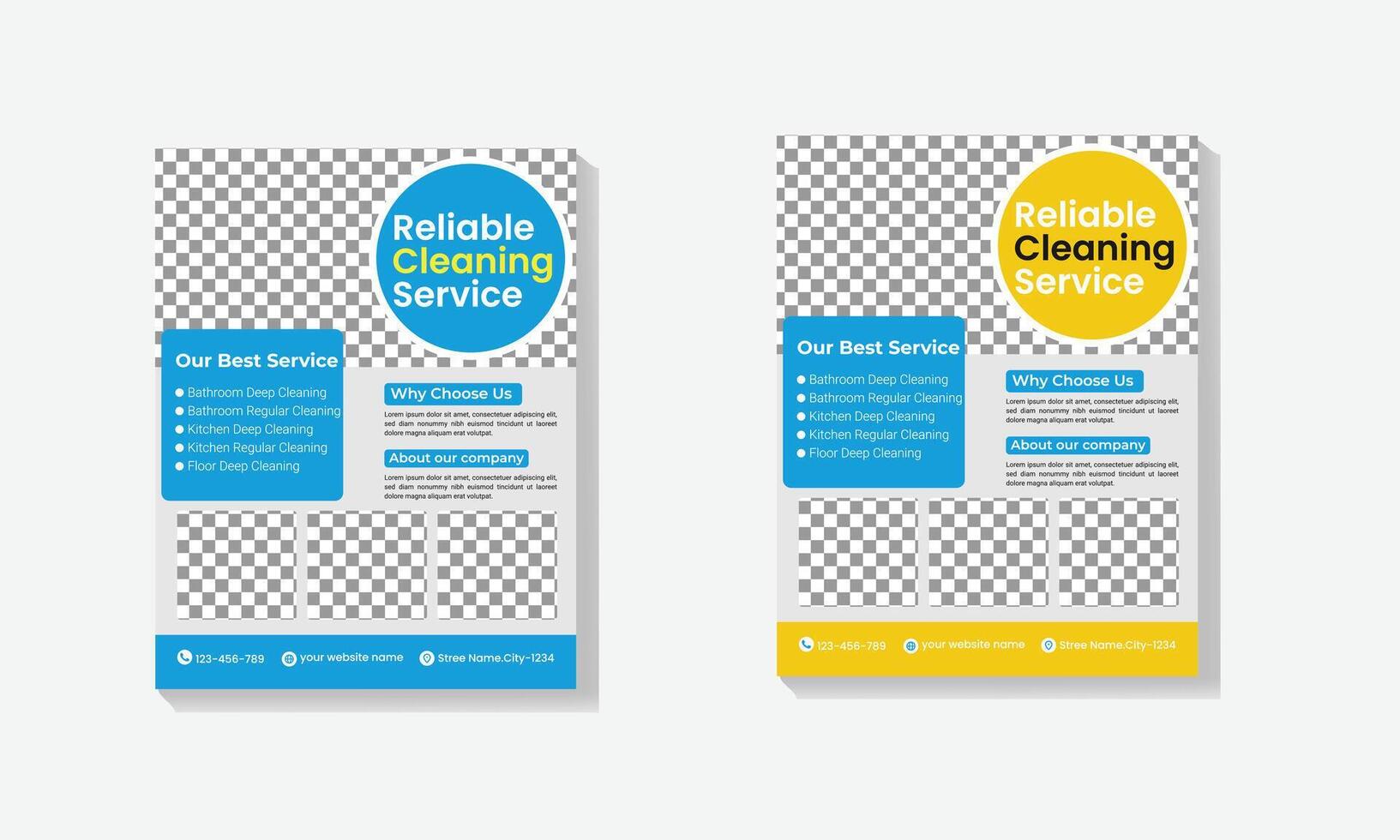 Cleaning Service Flyer Design Template vector