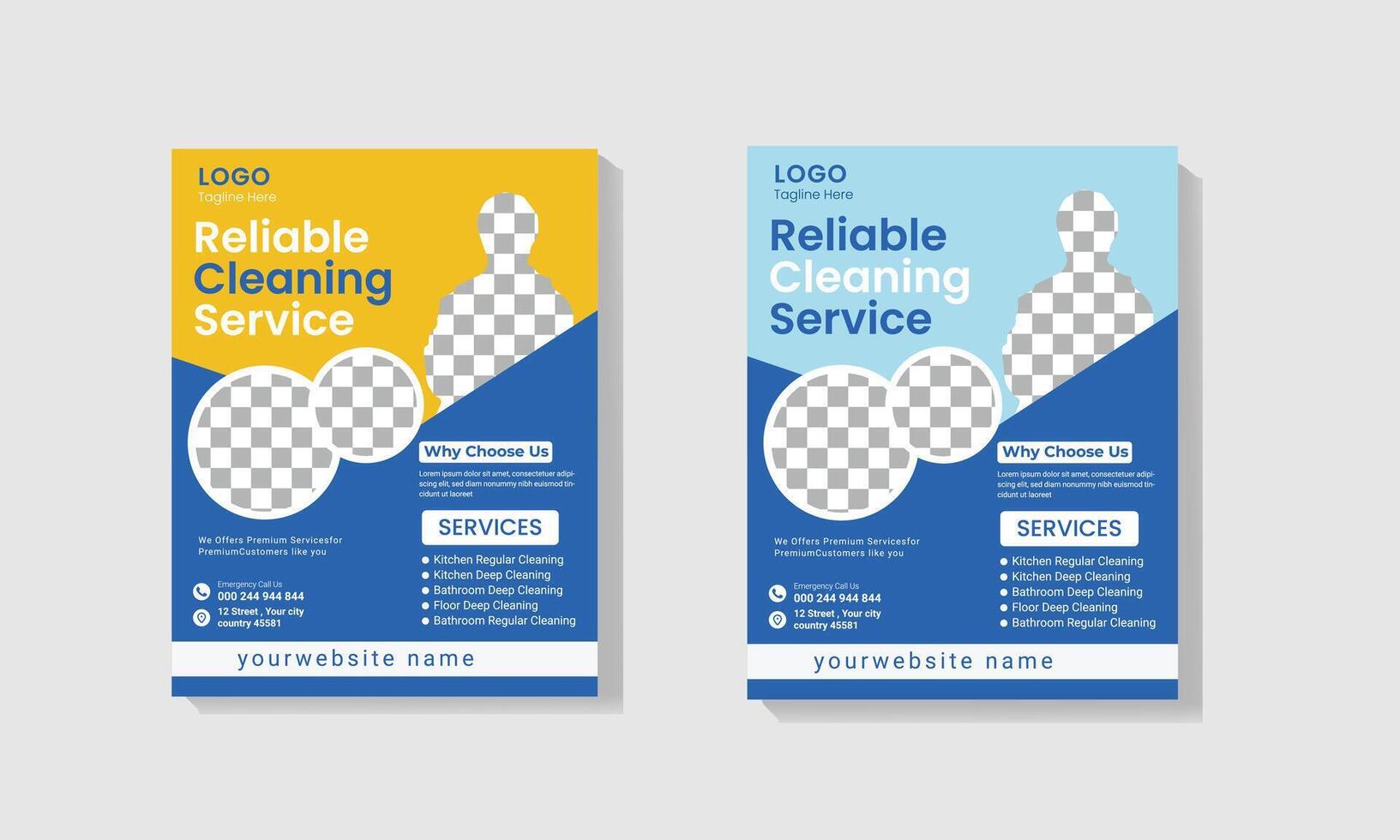 Cleaning Service Flyer Design Template , House Cleaning Service Flyer vector