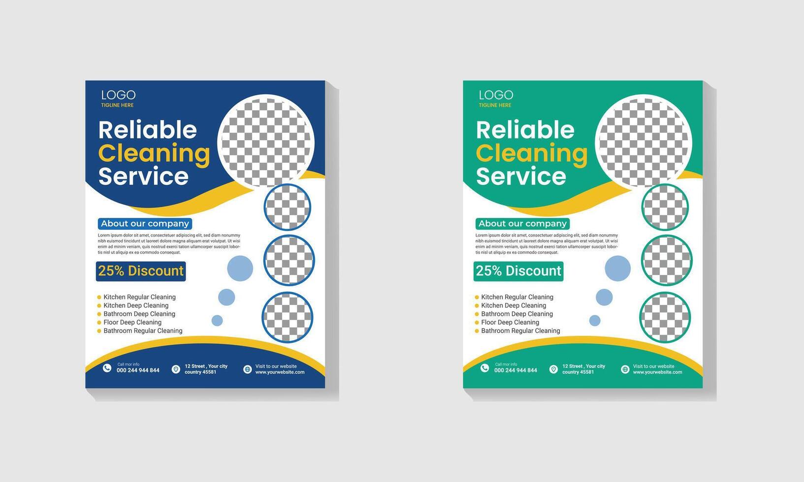 Cleaning Service Flyer Editable template vector