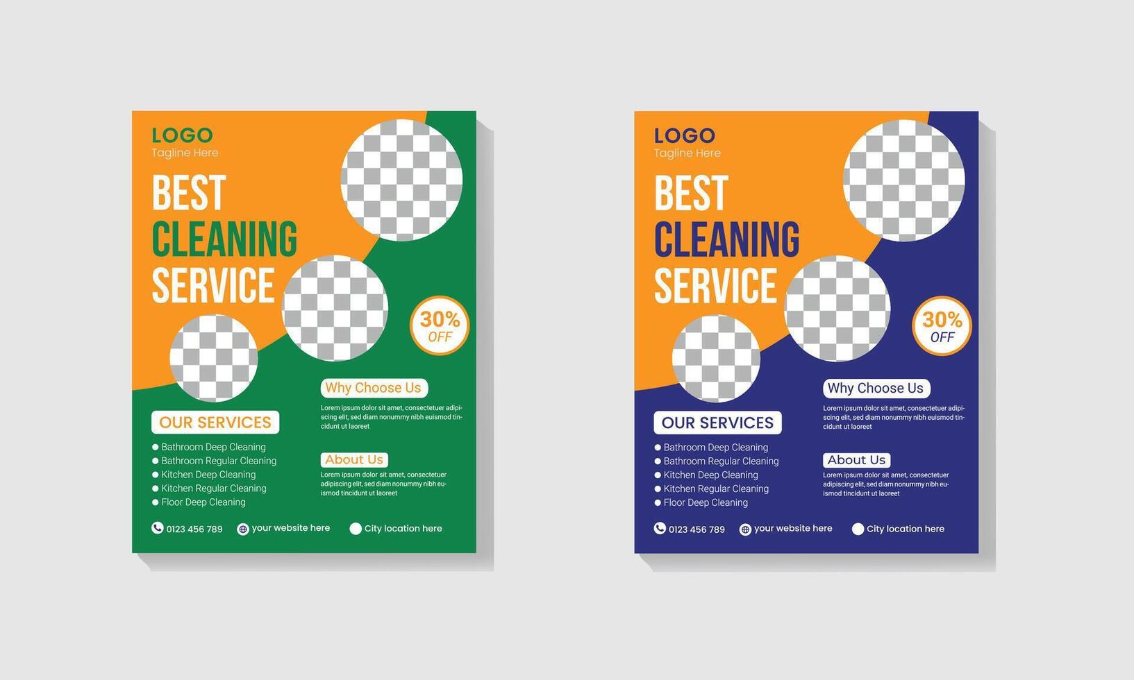 Creative modern cleaning service flyer vector