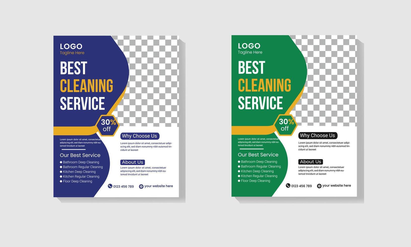 cleaning flyer design template vector