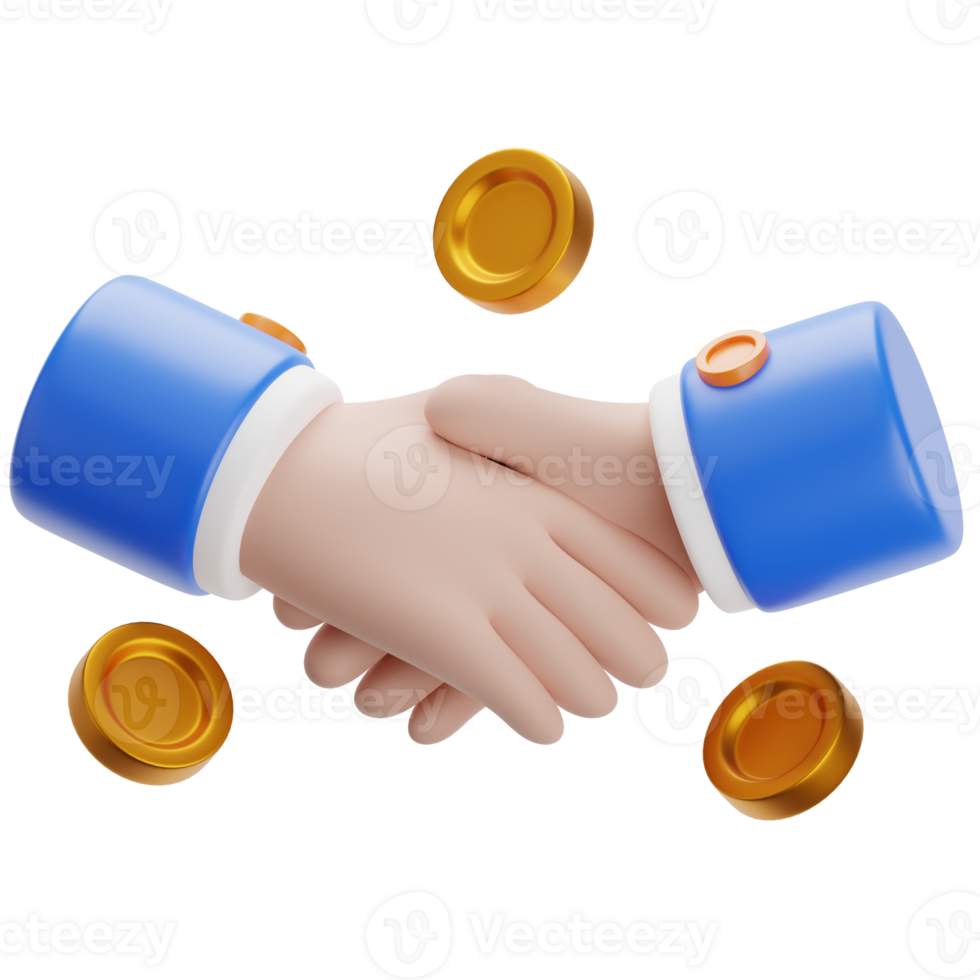 Handshake icon with coins png
