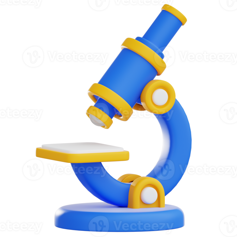 A blue and yellow microscope on a black background png