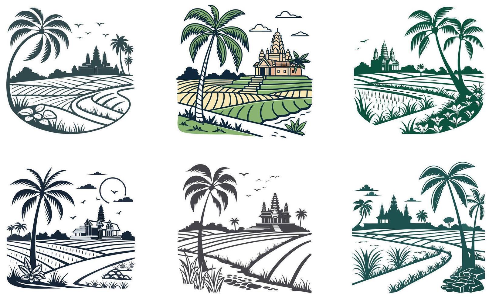 Four different illustrations of thailand vector