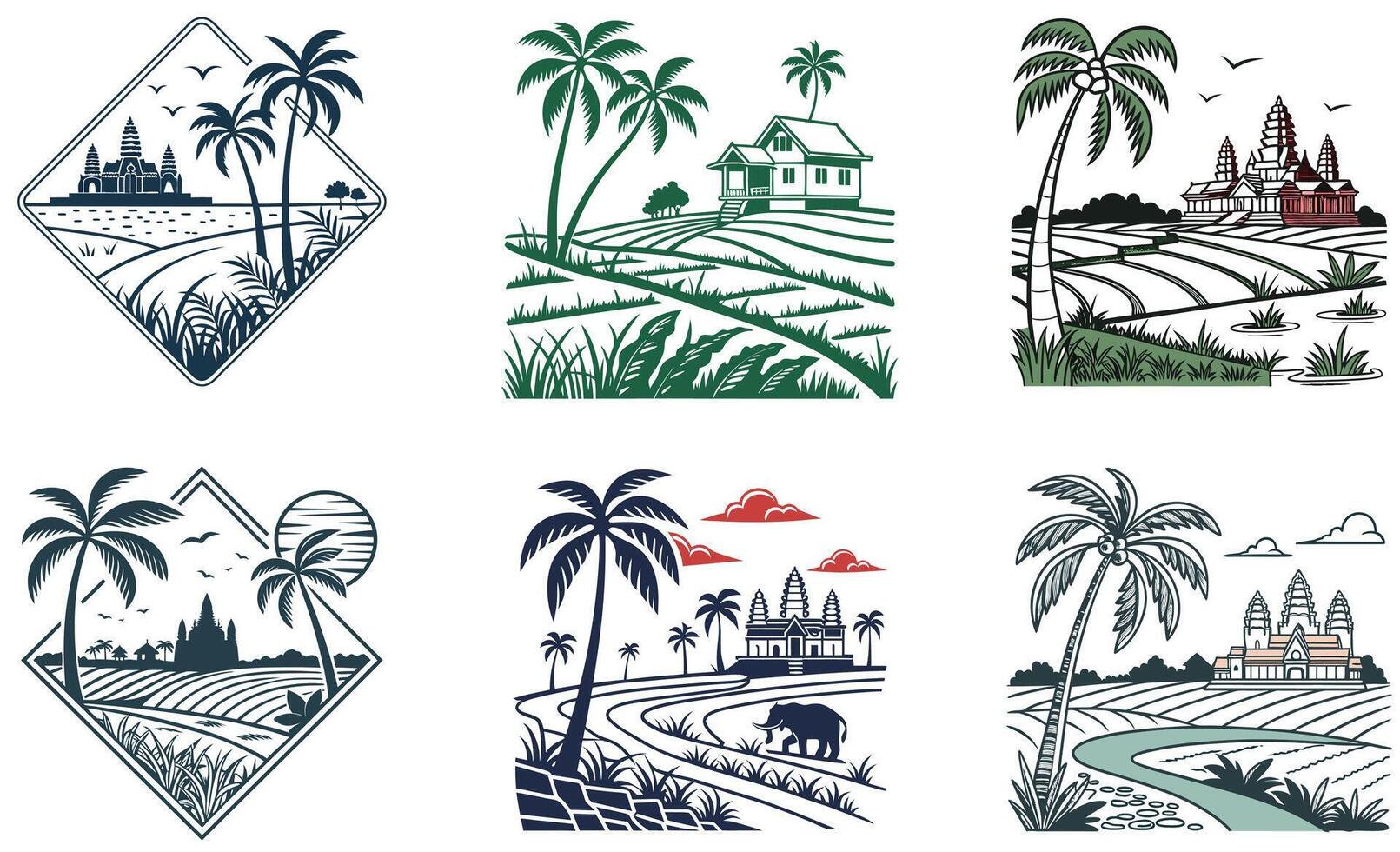 Four different designs of thailand vector