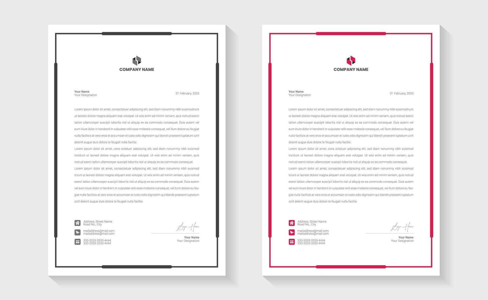 Modern Creative Clean business style letterhead bundle of your corporate project design. Set to print. vector