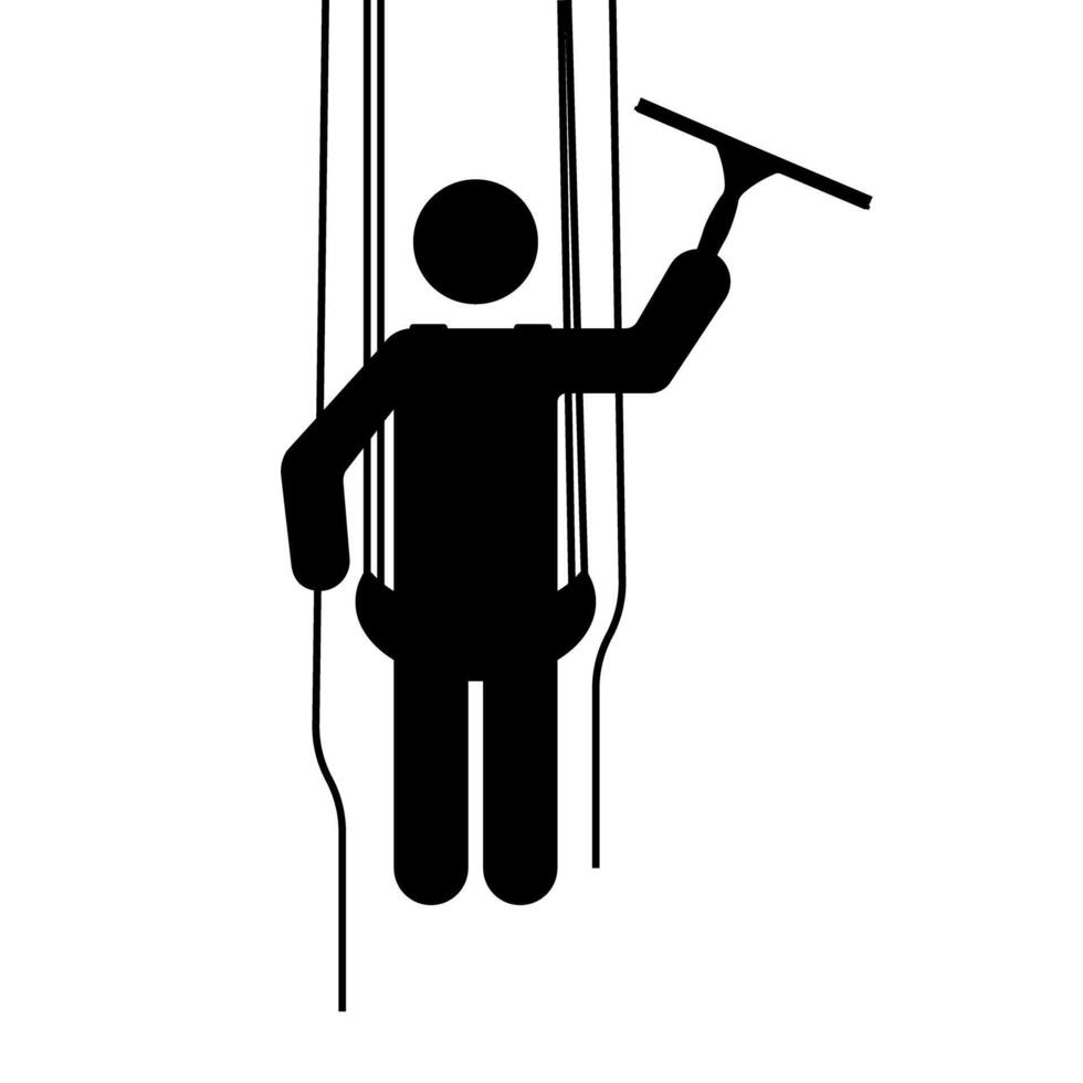 Rappel window cleaner pictogram icon illustration vector