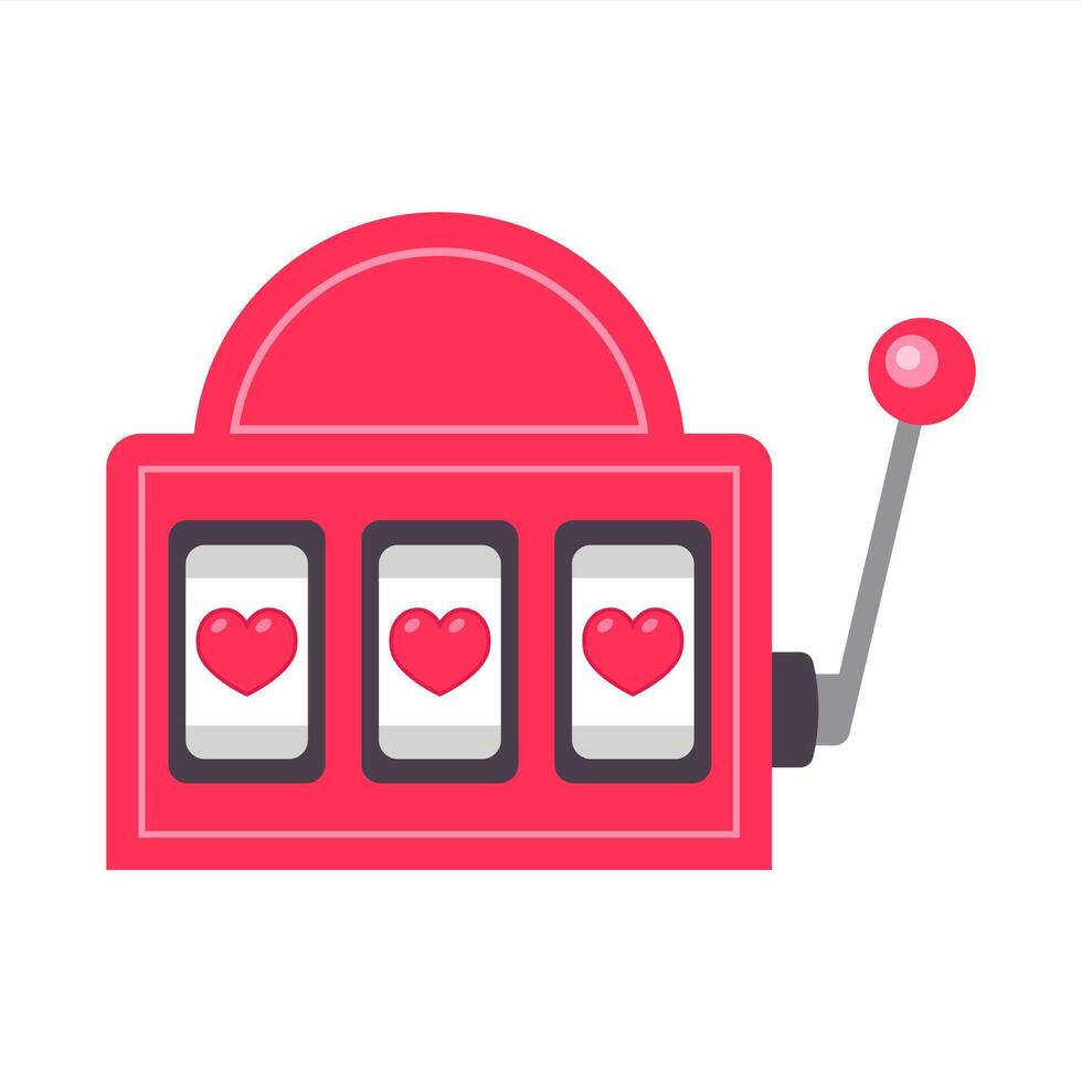 Slots design on yellow background, heart match. vector