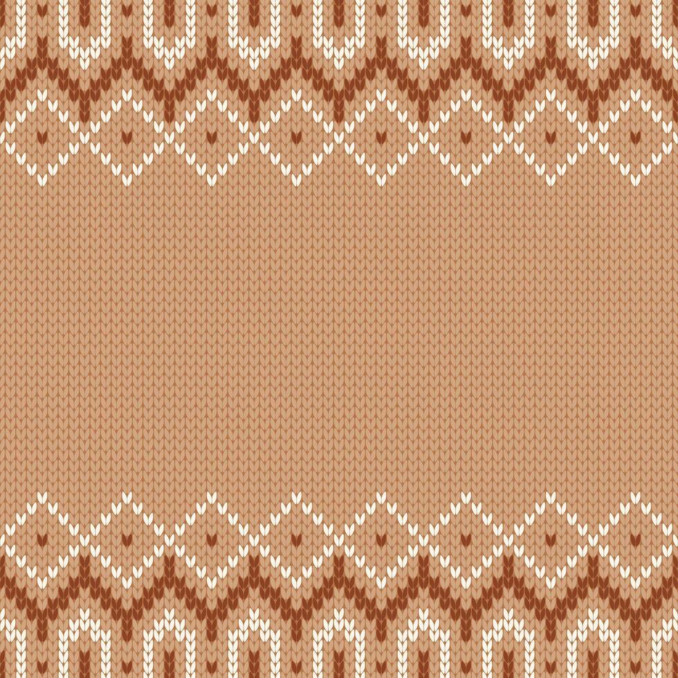 Knitwear texture. Template with empty place for text. Traditional seasonal seamless Christmas background for holiday design. Winter knitted wool sweater pattern vector