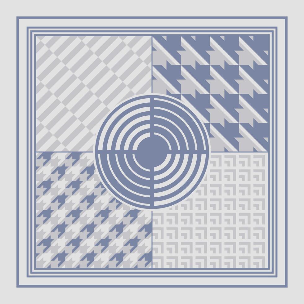 checkered pattern combination scarf design vector