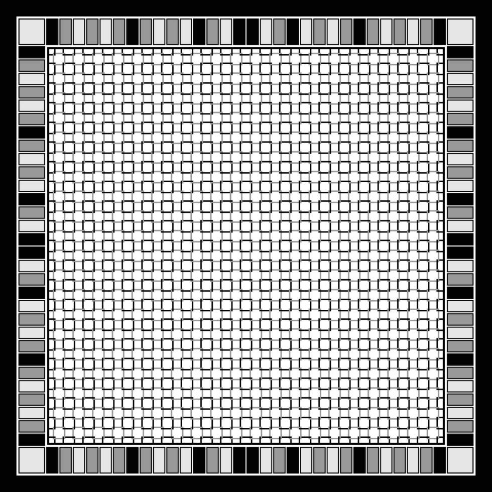 monochrome tangled square pattern scarf vector