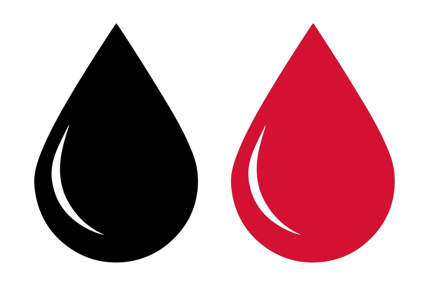 Two stylized teardrop-shaped icons. vector