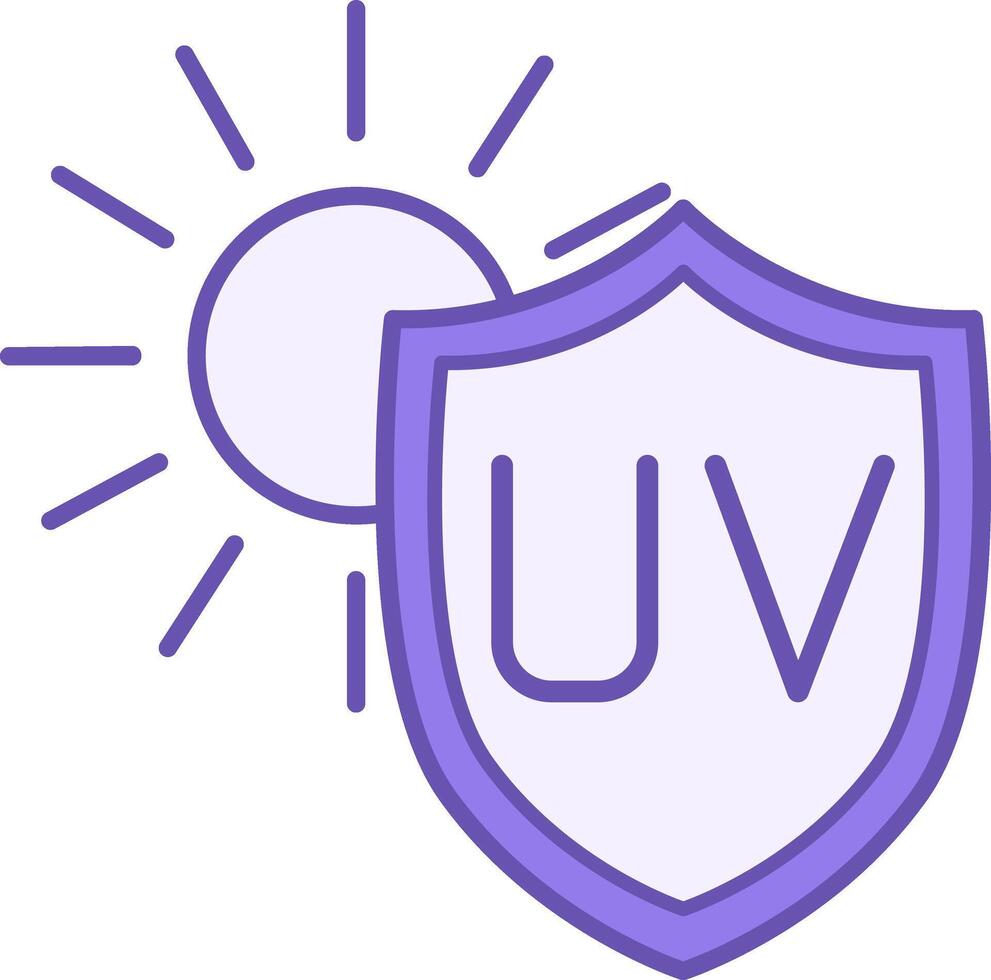 Colored Sun Protection Icon. Illustration. Sun and Shield with UV Protection. Fabric Protecting from Sun Rays. Concept Material Characteristics vector