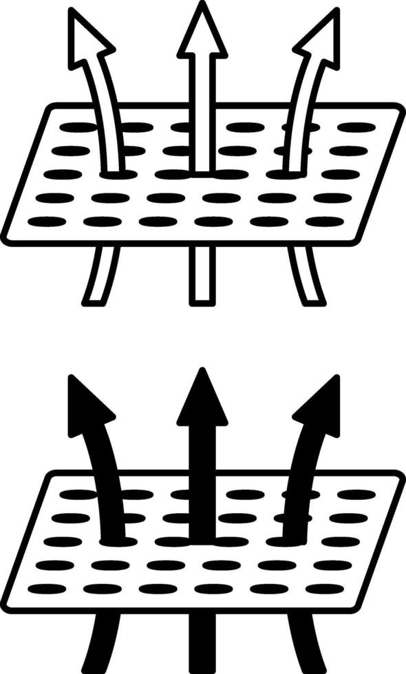 Breathable Textiles Icons. Black And White Illustrations. Fabric Ability To Remove Internal Human Moisture To The Outside. Concept Of Material Characteristics vector