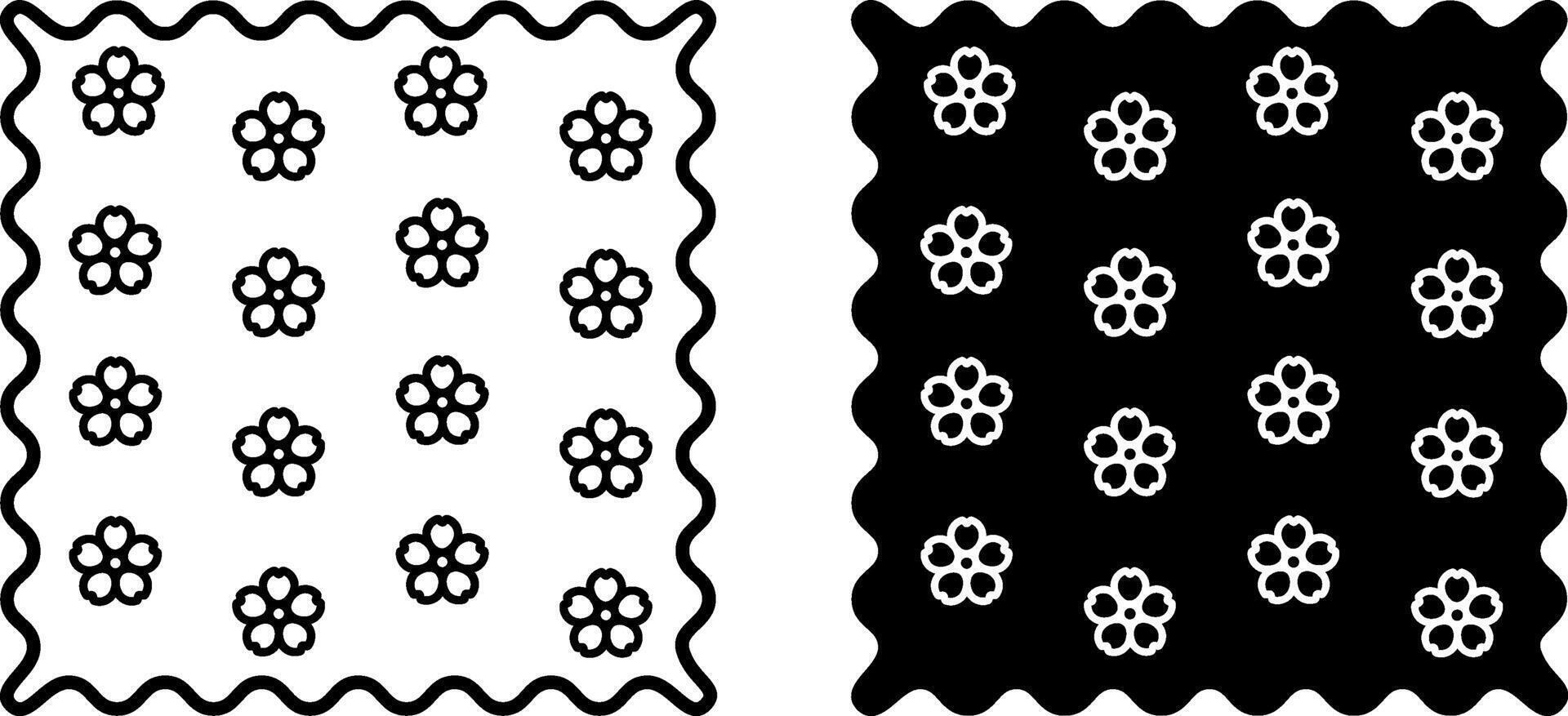 Pattern Icons. Black and White Illustration. Fabric With Flowers. Design, Endless Ornament. Concept Material Characteristics vector