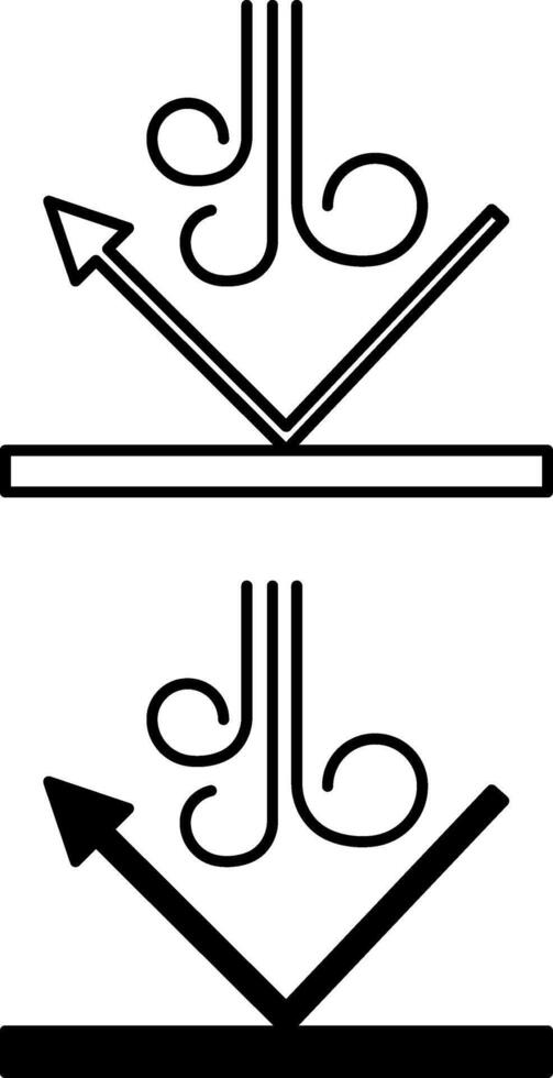 Windproof Fabric Icons. Black and White Illustration. Material That Has Windproof and Waterproof Properties. Outerwear, Jackets, Coats. Material Characteristics Concept vector