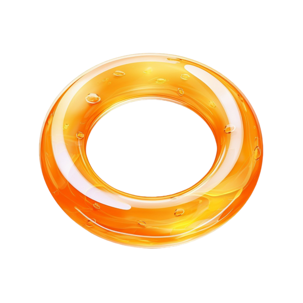 Bright Yellow Transparent Inflatable Swim Ring for Beach and Pool Fun Activities png