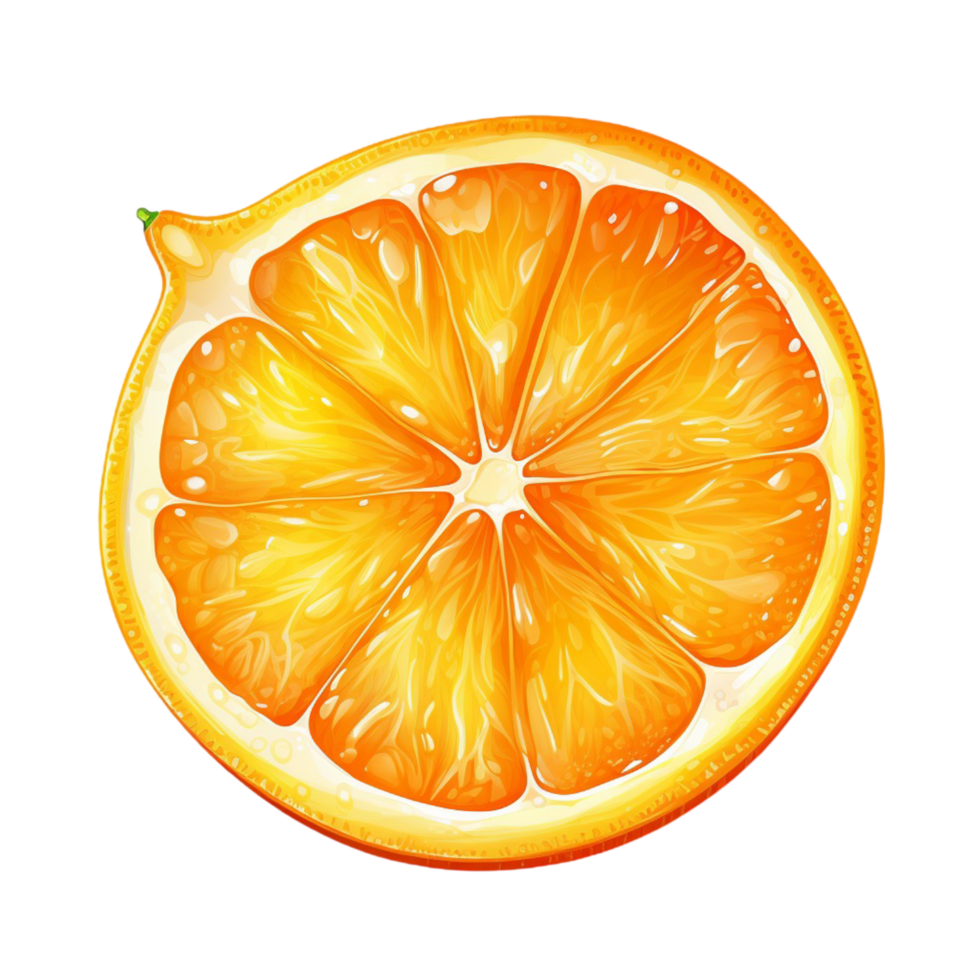 Realistic Juicy Orange Slice with Fresh and Vibrant Citrus Texture png
