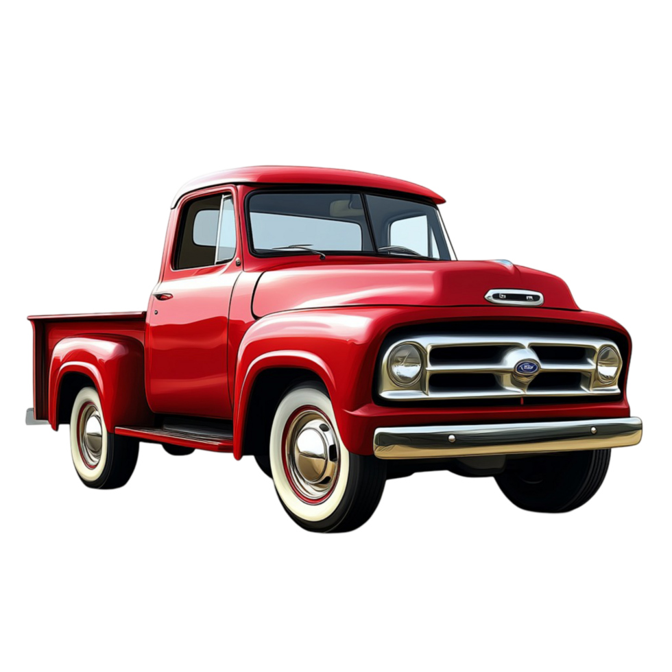 Vintage Red Pickup Truck with Classic Design for Retro Automobile Enthusiasts png