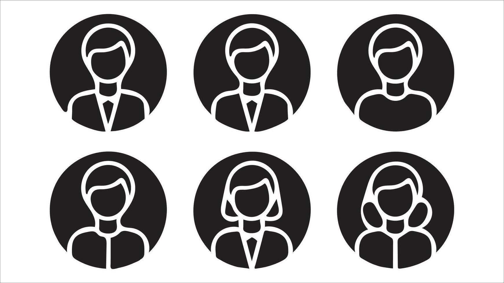 Six Diverse Profile Icons Male, Female, Business, Casual Avatar Images vector