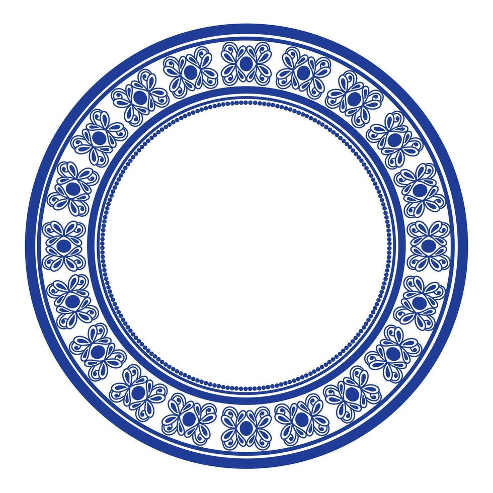Hand drawn floral round shape. vector