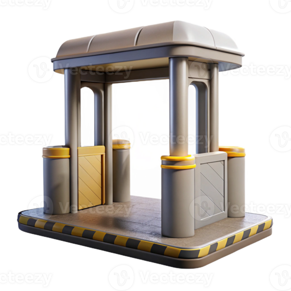 magnificent contemporary Empty Subway Entrance Turnstile Isolated Cutout 4K png