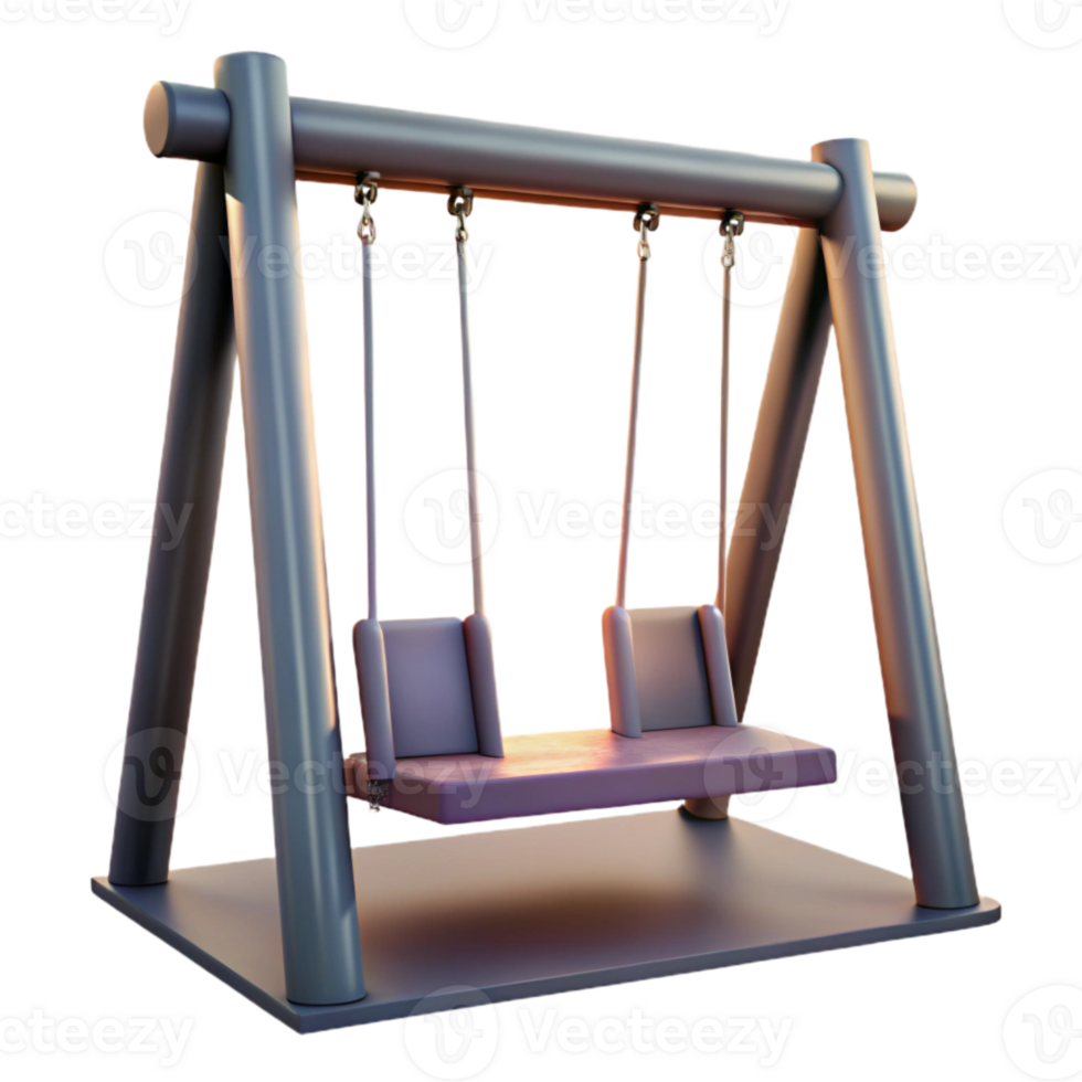 wonderful rustic Empty Swing Set at Dusk Transparent Background high quality png