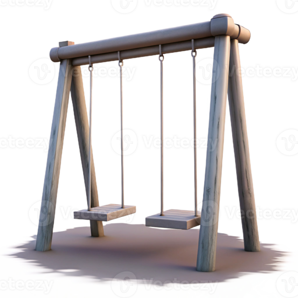 impressive contemporary Empty Swing Set at Dusk Transparent Background high quality png