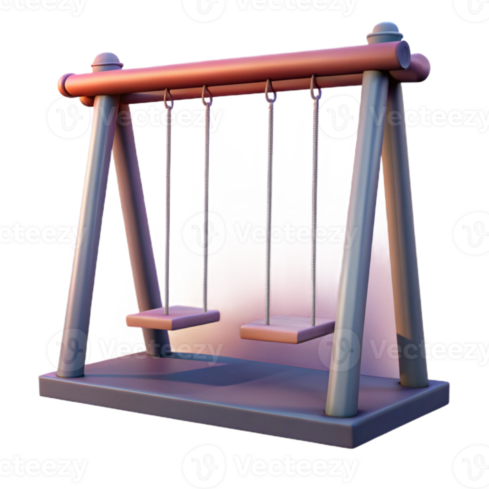 impressive rustic Empty Swing Set at Dusk Transparent Background exclusive png
