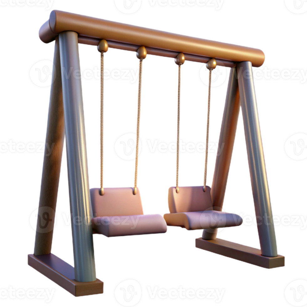 serene creative Empty Swing Set at Dusk Transparent Background high quality png