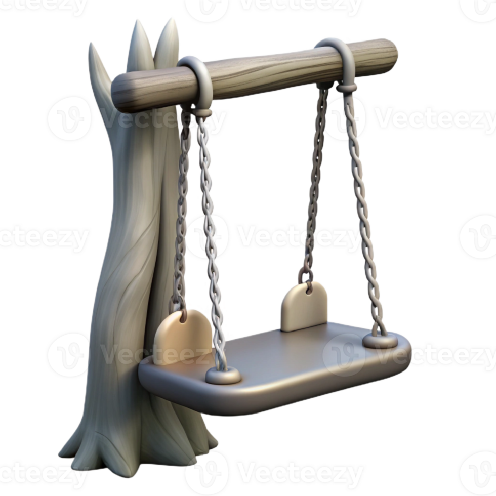 vibrant classic Empty Swing Hanging From a Tree Isolated detailed png