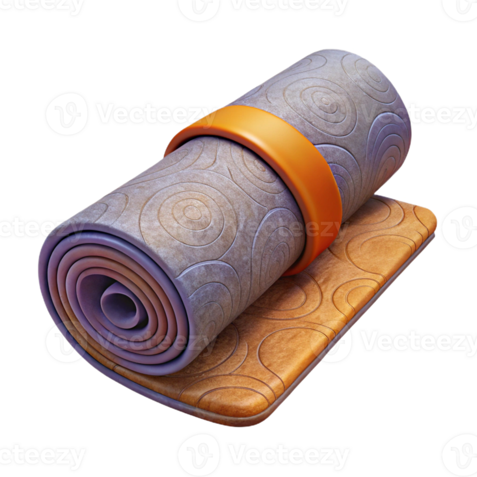dramatic contemporary Empty Yoga Mat Rolled Up Isolated high resolution png