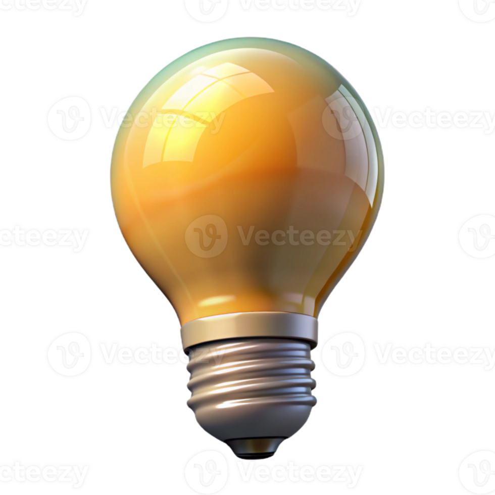 dramatic creative Energy Efficient Lightbulb Lit Up Isolated exclusive png