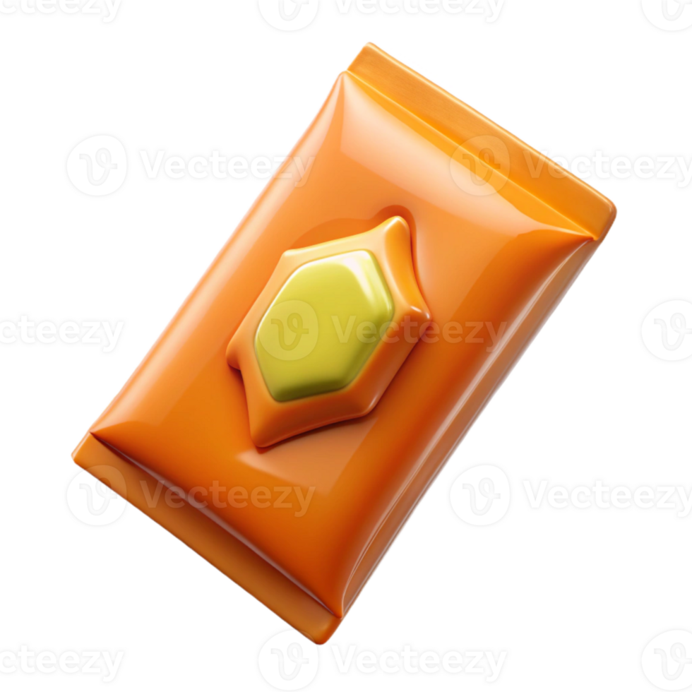 stunning rustic Energy Gel Packet Orange Flavor Isolated high quality png