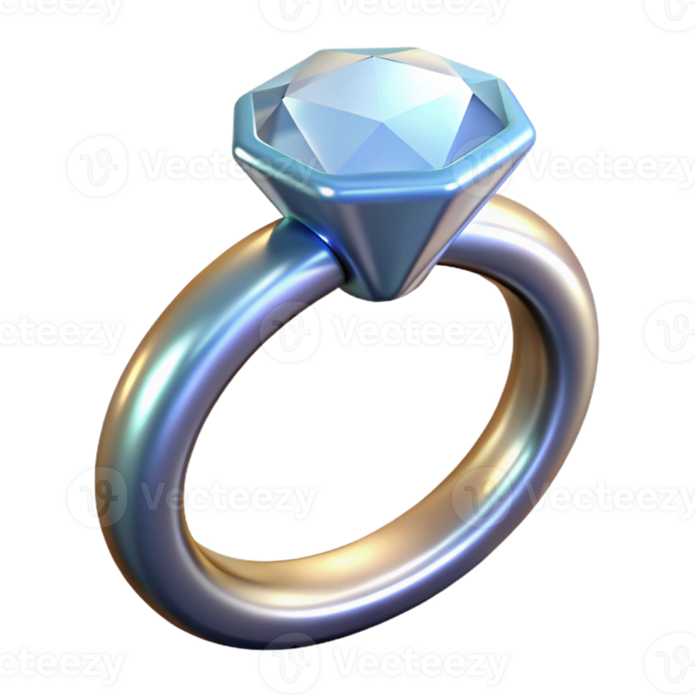 extraordinary minimalist Engagement Ring Diamond Sparkling Transparent Background 4K png