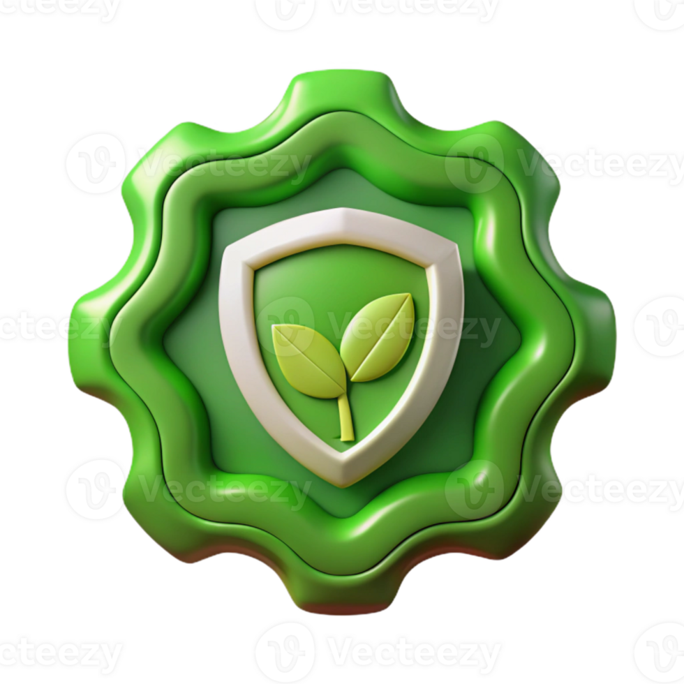 serene artistic Environmental Protection Badge Green Cutout high quality png