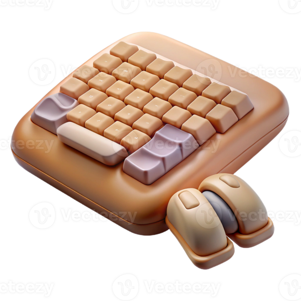 extraordinary minimalist Ergonomic Keyboard and Mouse Set Cutout Element 4K png