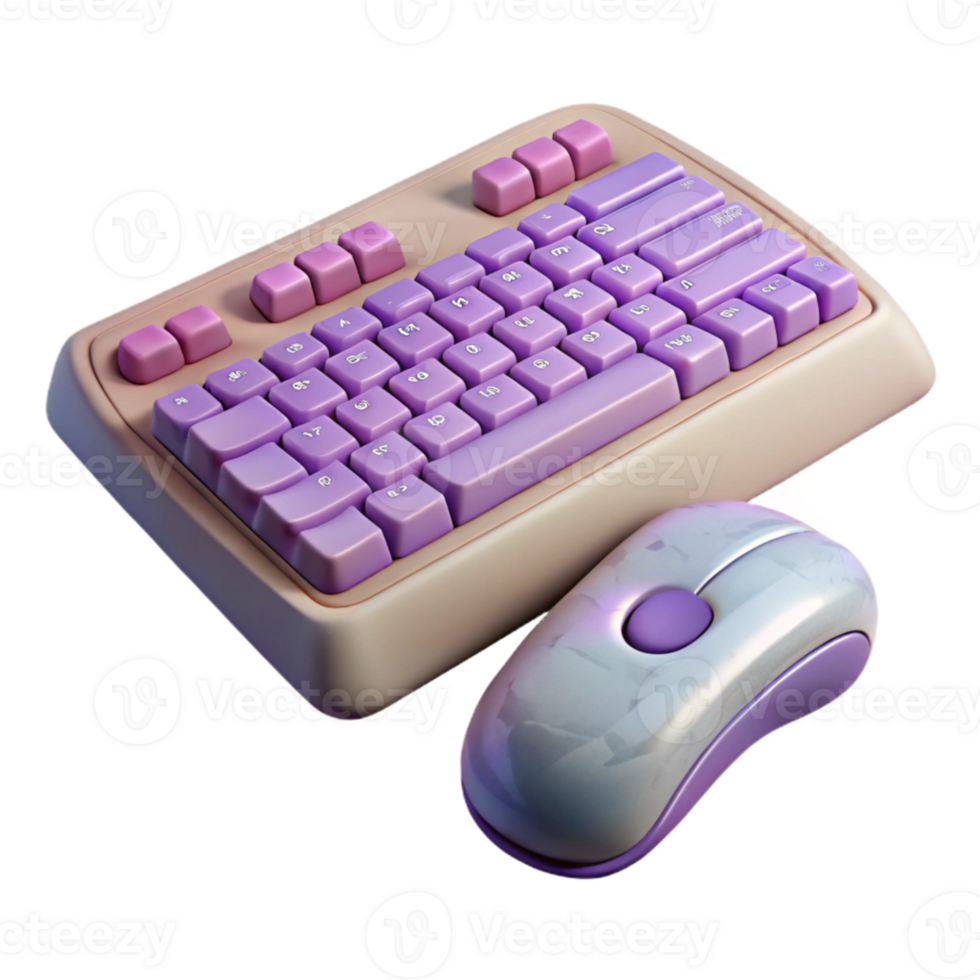 vibrant modern Ergonomic Keyboard and Mouse Set Cutout Element high resolution png