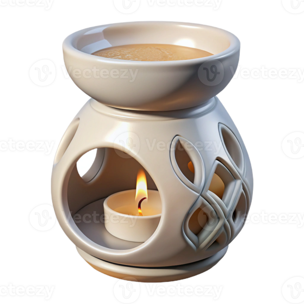 stunning modern Essential Oil Burner Ceramic Design White Color Cutout Transparent Background high resolution png