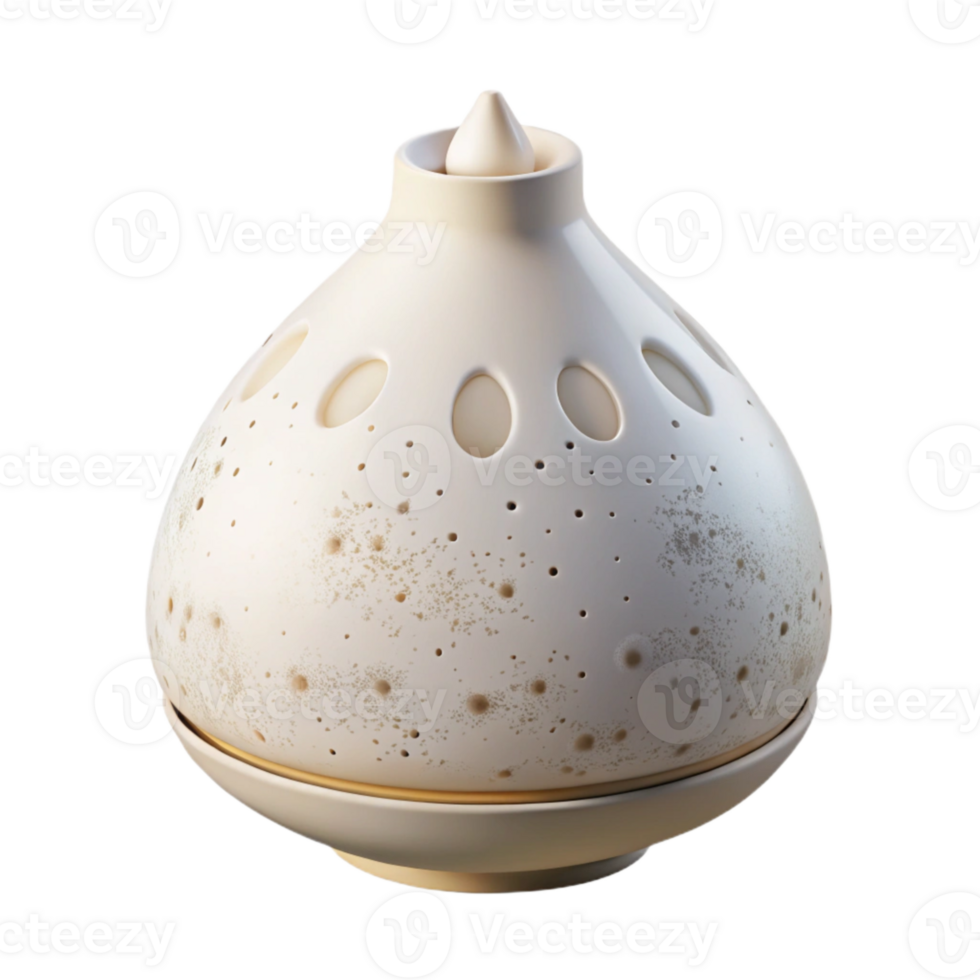 stunning artistic Essential Oil Diffuser White Ceramic Cutout Transparent Background 4K png
