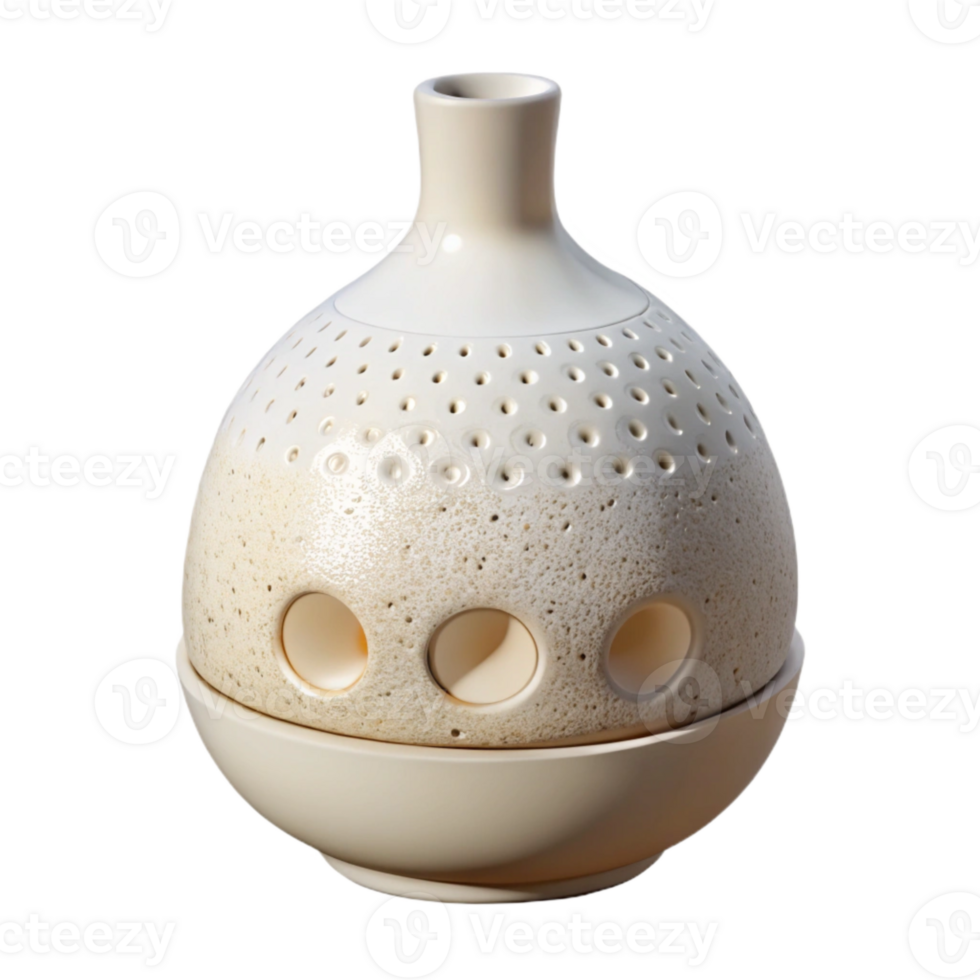 dramatic contemporary Essential Oil Diffuser White Ceramic Cutout Transparent Background exclusive png