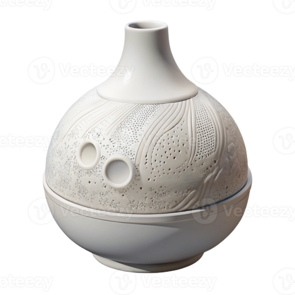 impressive artistic Essential Oil Diffuser White Ceramic Cutout Transparent Background original png
