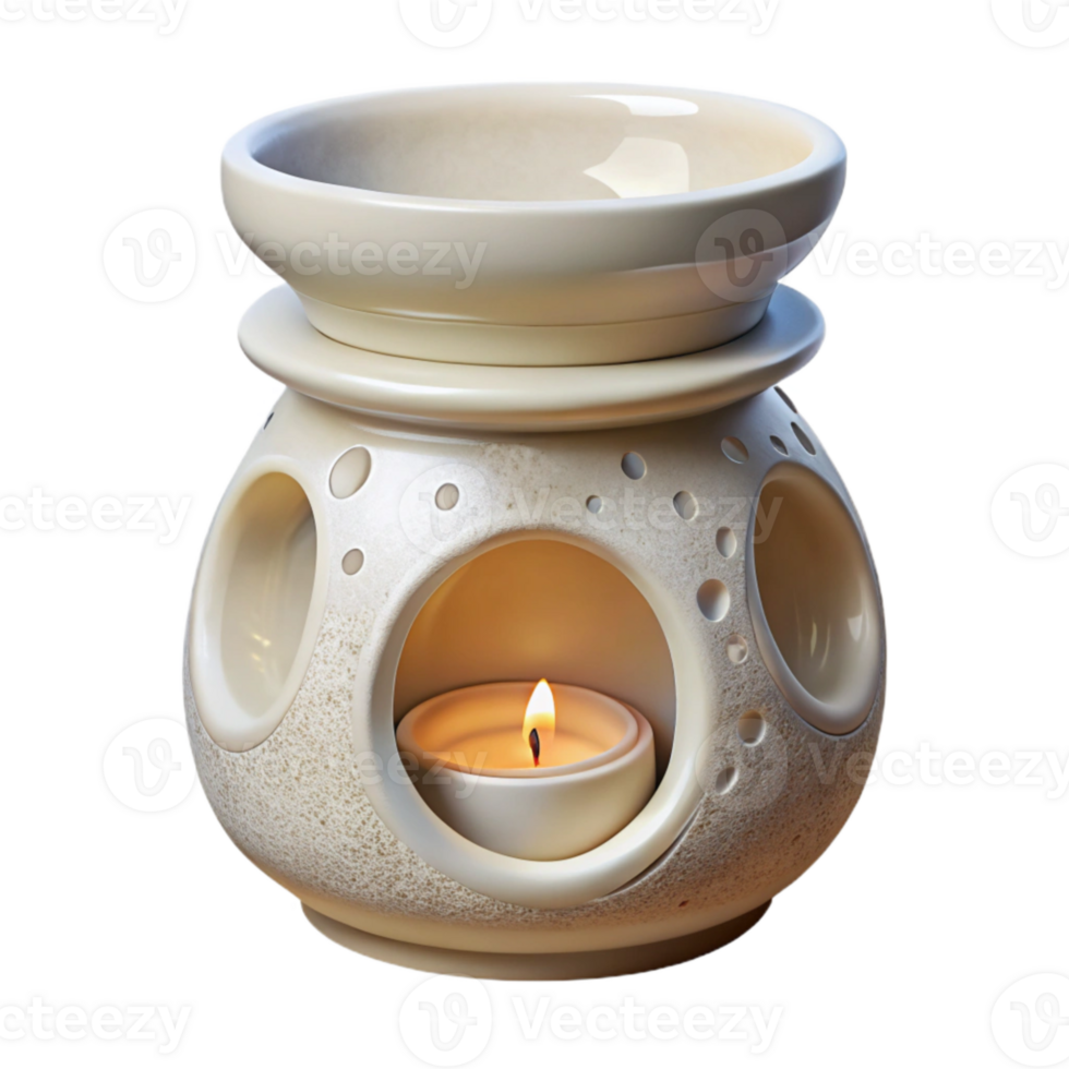 wonderful traditional Essential Oil Burner Ceramic Design White Color Cutout Transparent Background high resolution png