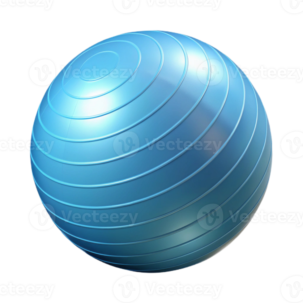 elegant creative Exercise Ball Light Blue Isolated Element authentic png