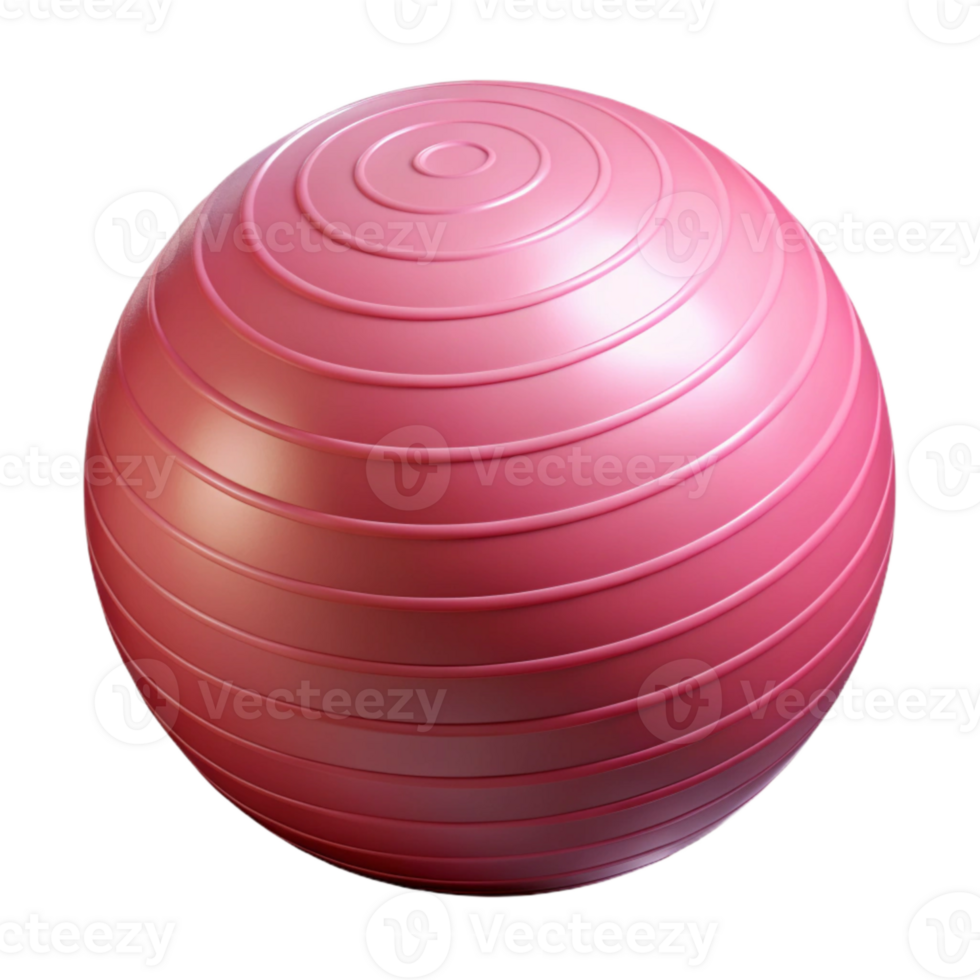 serene minimalist Exercise Ball Pink Inflated Isolated Cutout authentic png