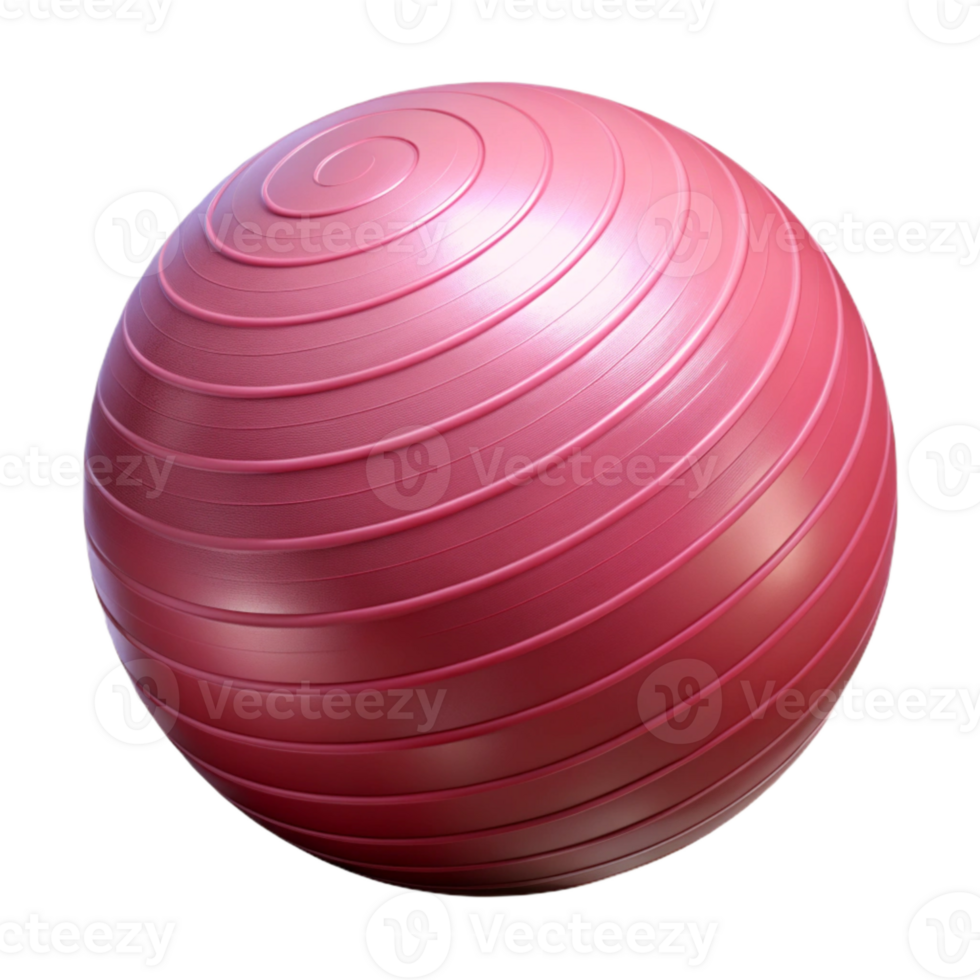 beautiful contemporary Exercise Ball Pink Textured Transparent Background Isolated authentic png